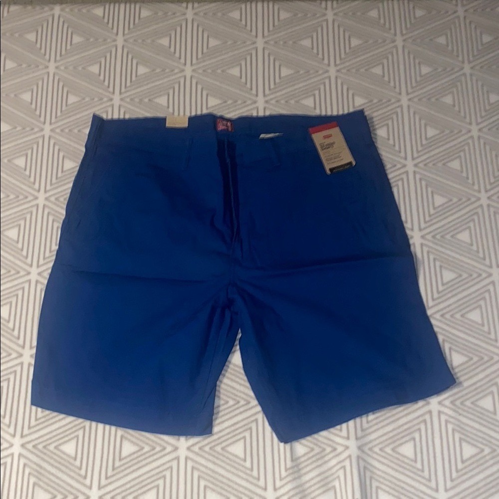 Levi's‎ XX Chino Stretch Shorts Royal Blue Mens Size 38 Regular Fit Flat Front